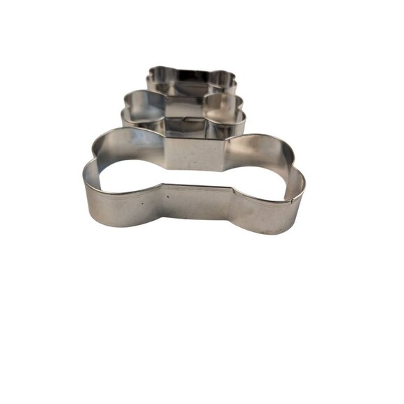 Set Of 3 Stainless Steel Bone-Shaped Cookie Cutters For Baking & Dog Treats - Picture 6 of 6